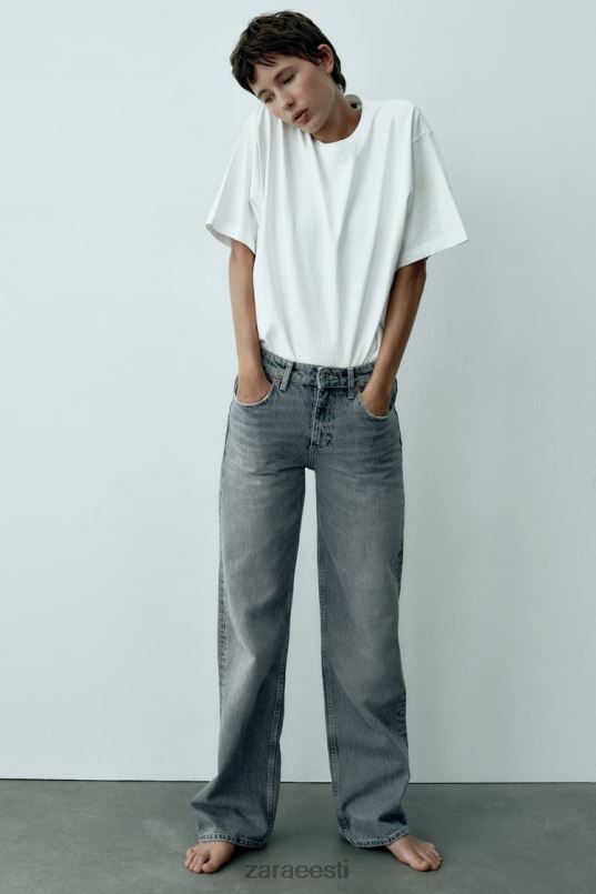 Zara täispikad trf keskmise kõrgusega laia säärega teksad naised sinine Riietus 42F0H867