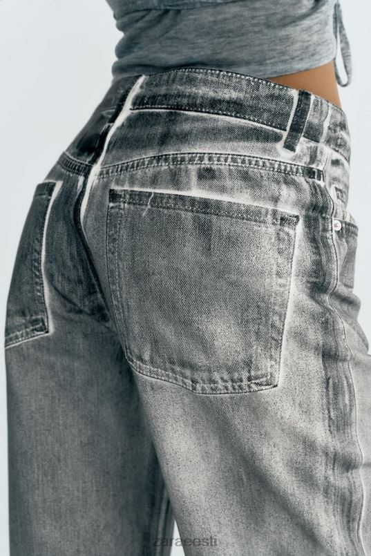 Zara trf metallik kõrged teksad naised must Riietus 42F0H521