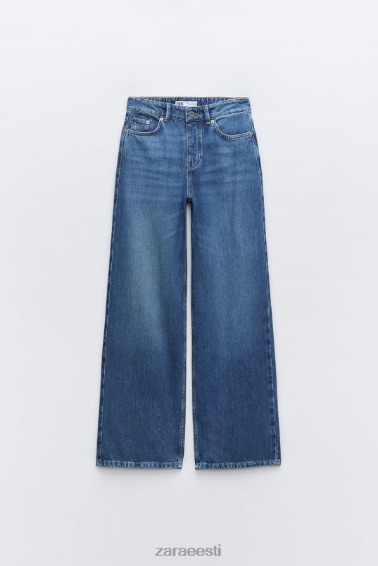 Zara z1975 kõrged laia säärega pikad teksad naised sinine Riietus 42F0H507