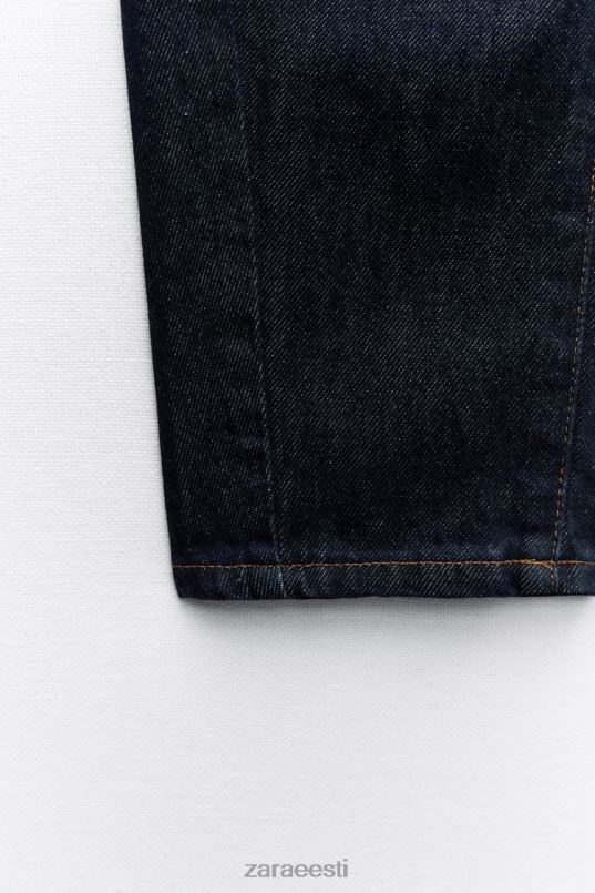 Zara z1975 vööga kõrged paberkotiga teksad naised sinine Riietus 42F0H506