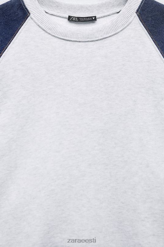 Zara kombineeritud teksast dressipluus naised hall/sinine Riietus 42F0H917