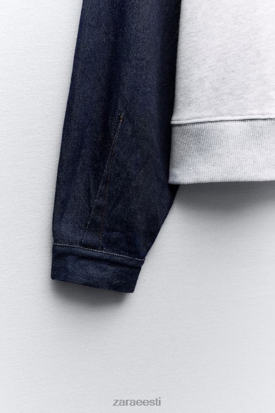 Zara kombineeritud teksast dressipluus naised hall/sinine Riietus 42F0H917