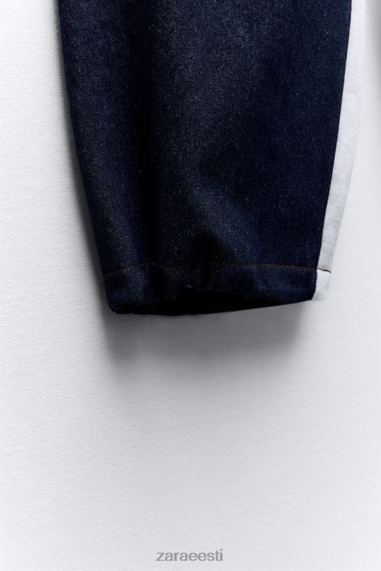 Zara kontrastsed teksapüksid naised hall/sinine Riietus 42F0H918