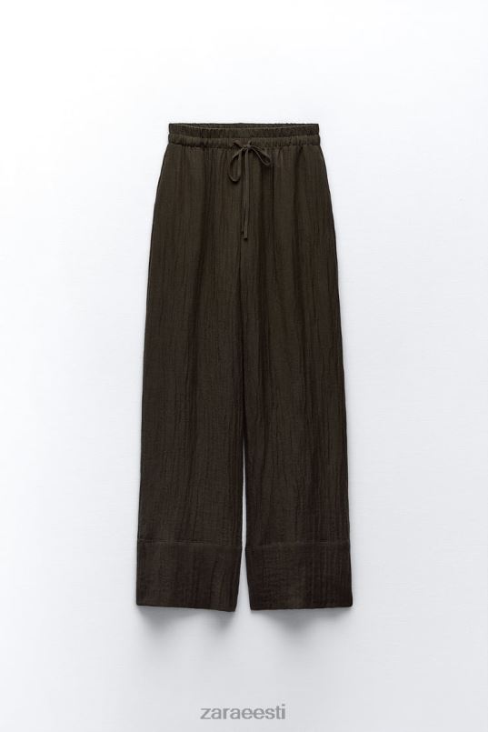 Zara linasegu palazzo püksid naised tumepruun Riietus 42F0H932