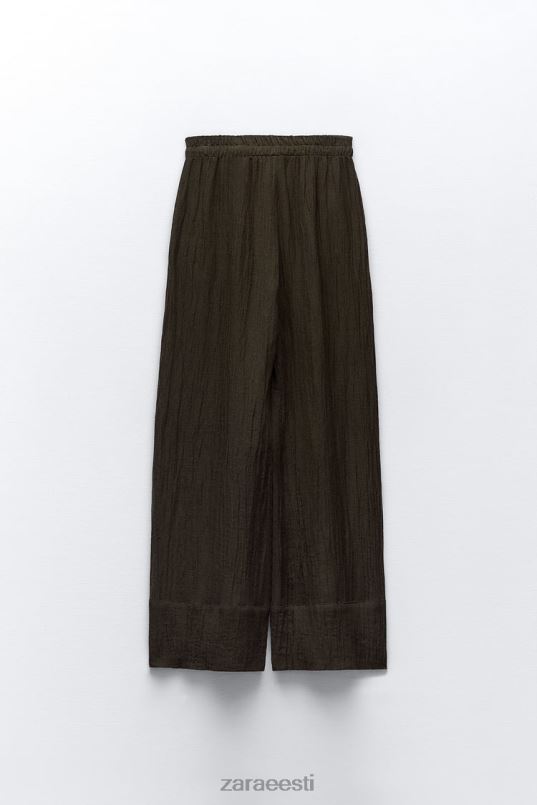 Zara linasegu palazzo püksid naised tumepruun Riietus 42F0H932