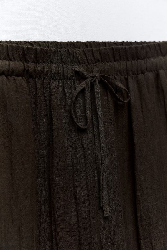 Zara linasegu palazzo püksid naised tumepruun Riietus 42F0H932