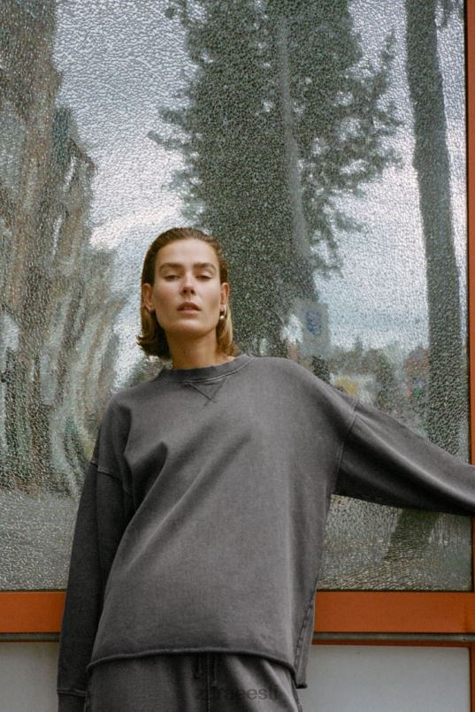 Zara plüüsist pestud efektiga dressipluus naised sinine/hall Riietus 42F0H928