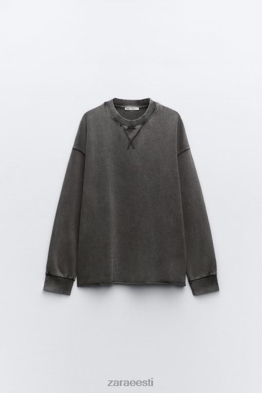 Zara plüüsist pestud efektiga dressipluus naised sinine/hall Riietus 42F0H928