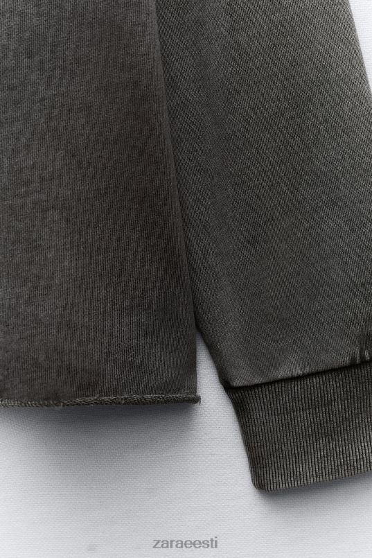 Zara plüüsist pestud efektiga dressipluus naised sinine/hall Riietus 42F0H928