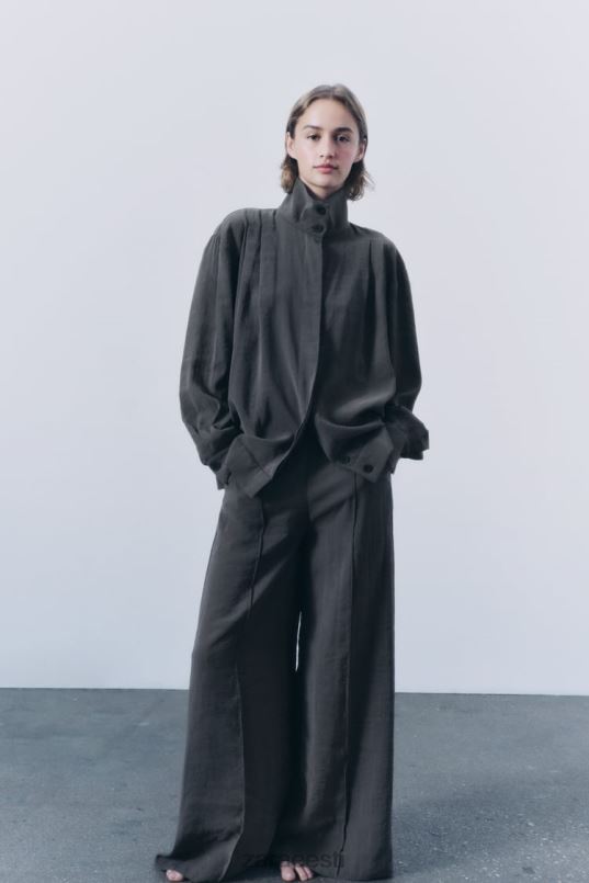 Zara plisseeritud ülesärk naised hall Riietus 42F0H922