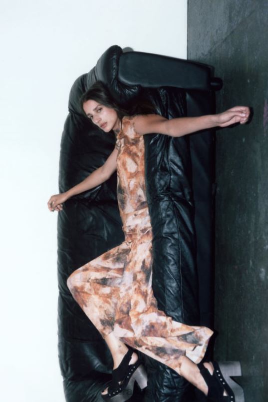 Zara plisseeritud trükipealne naised khaki Riietus 42F0H923