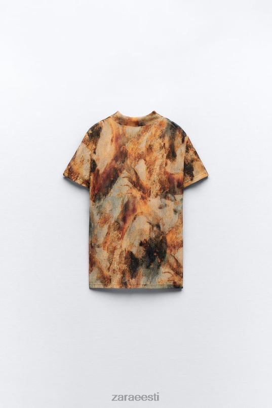 Zara plisseeritud trükipealne naised khaki Riietus 42F0H923