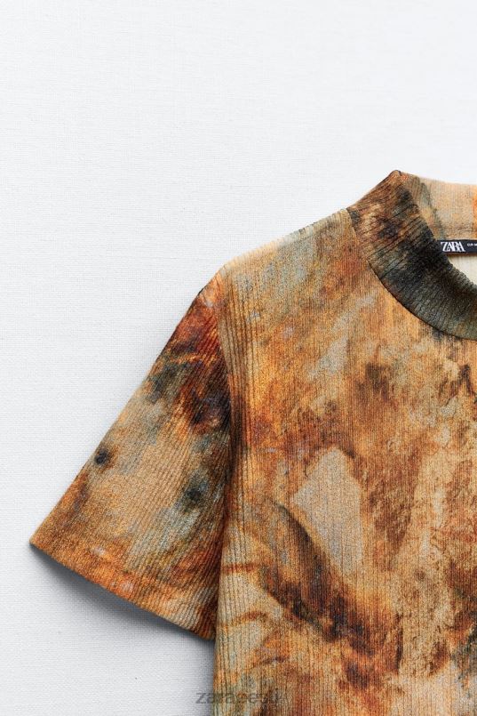 Zara plisseeritud trükipealne naised khaki Riietus 42F0H923