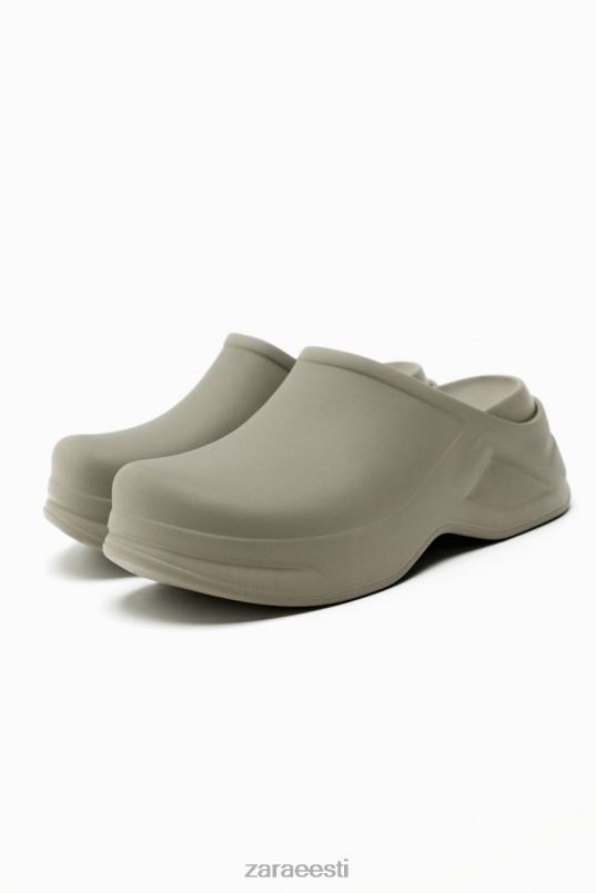 Zara kummeeritud puukingad naised khaki roheline jalatsid 42F0H728