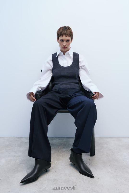 Zara nahast kassipoja kontsaga poolsaapad naised must jalatsid 42F0H729