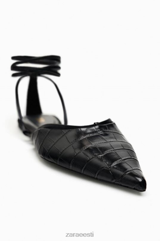 Zara paeltega lahtise kontsaga kingad naised must jalatsid 42F0H737