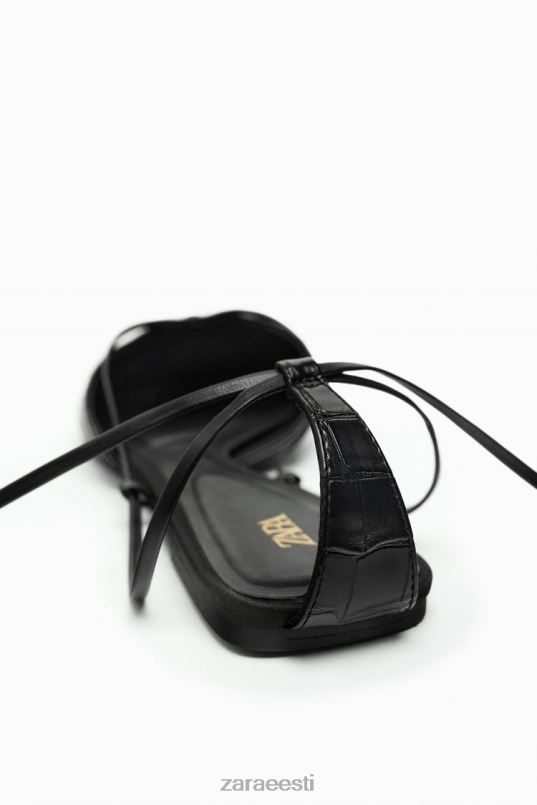 Zara paeltega lahtise kontsaga kingad naised must jalatsid 42F0H737