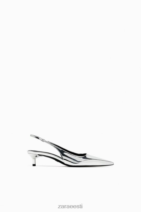 Zara slingback kitten kontsad naised hõbedane jalatsid 42F0H738
