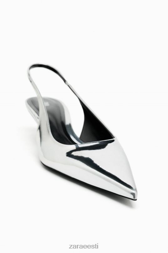 Zara slingback kitten kontsad naised hõbedane jalatsid 42F0H738