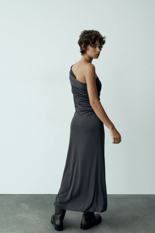 Zara drapeeritud asümmeetriline kleit naised antratsiithall Riietus 42F0H243