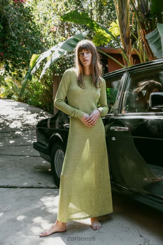 Zara metallniidiga kleit naised roheline Riietus 42F0H230