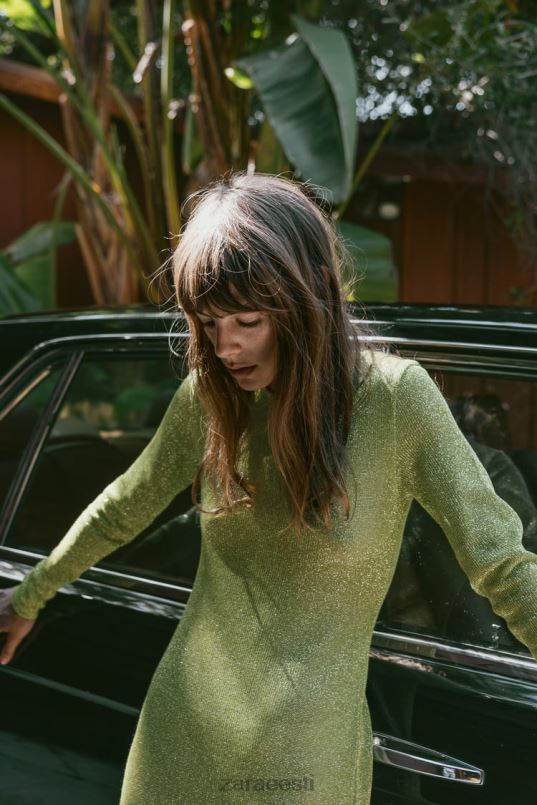 Zara metallniidiga kleit naised roheline Riietus 42F0H230