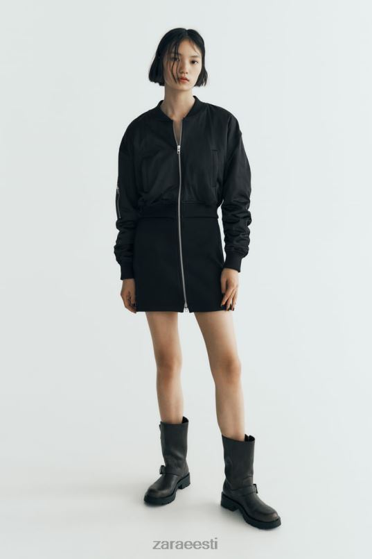 Zara mini bomber kleit naised must Riietus 42F0H241