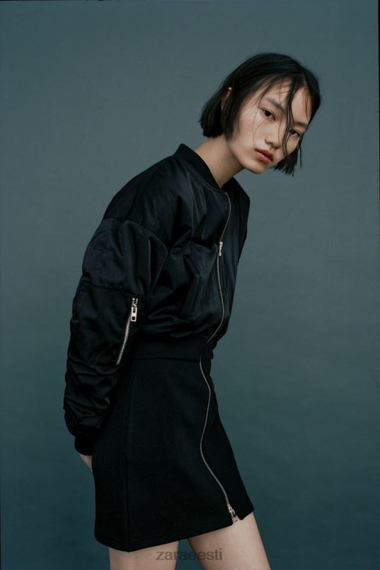 Zara mini bomber kleit naised must Riietus 42F0H241