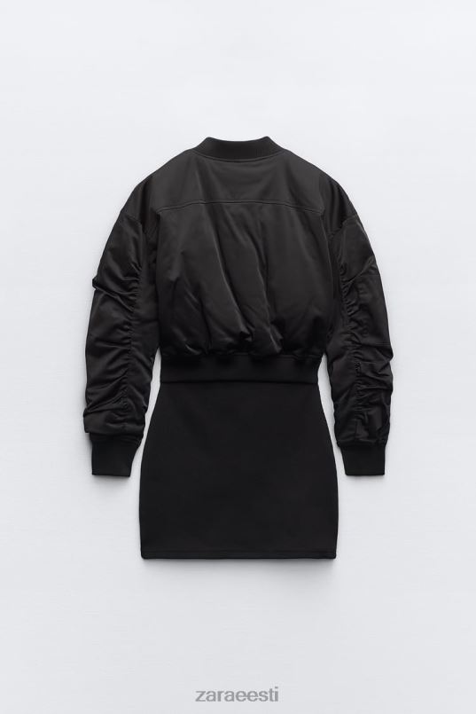 Zara mini bomber kleit naised must Riietus 42F0H241