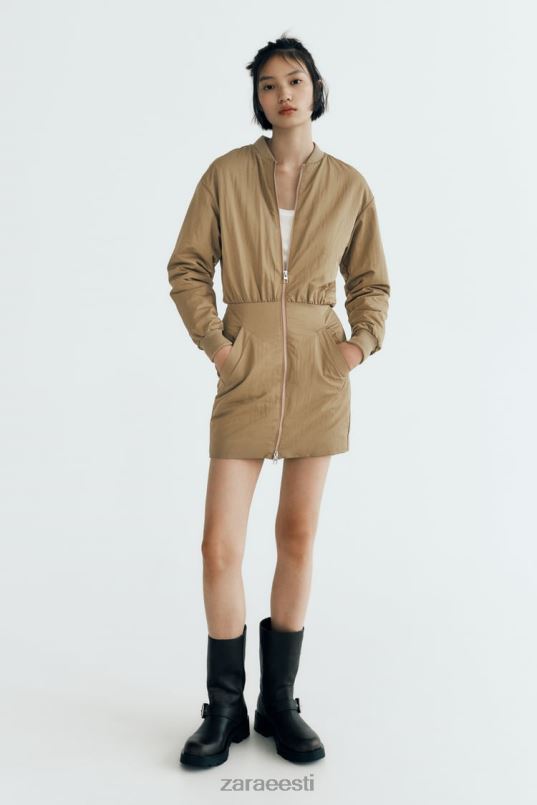 Zara mini bomber kleit naised oliiviroheline Riietus 42F0H242