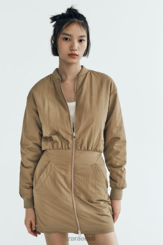 Zara mini bomber kleit naised oliiviroheline Riietus 42F0H242