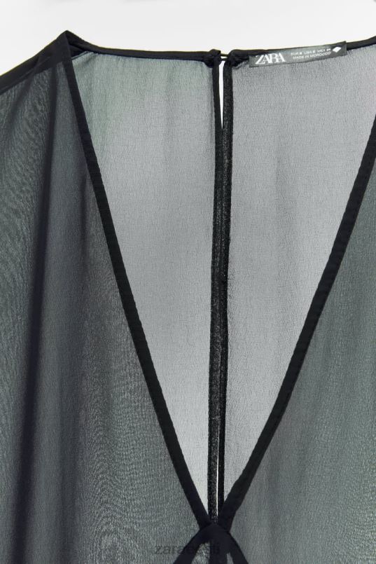 Zara pikk poolläbipaistev kleit naised must Riietus 42F0H829