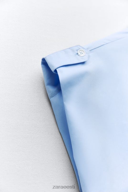 Zara popliinist särk kleit naised taevasinine Riietus 42F0H238