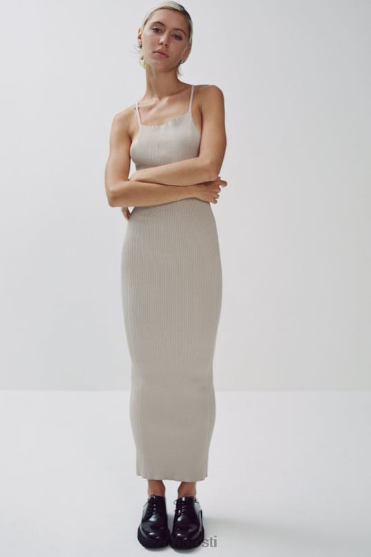 Zara soonik kootud kleit naised beež Riietus 42F0H229