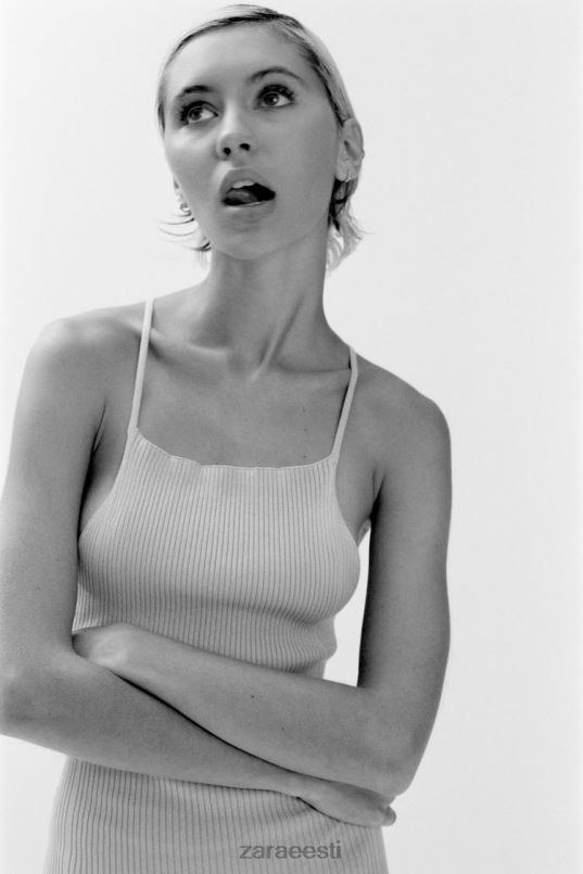 Zara soonik kootud kleit naised beež Riietus 42F0H229