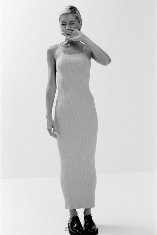 Zara soonik kootud kleit naised beež Riietus 42F0H229