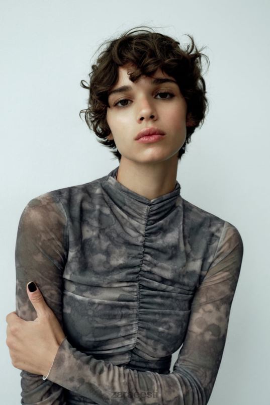 Zara trükitud tüllkleit naised rohelised Riietus 42F0H245