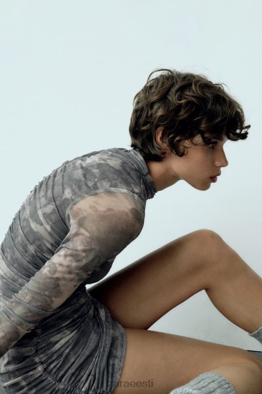 Zara trükitud tüllkleit naised rohelised Riietus 42F0H245