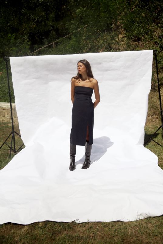 Zara triibuline midi kleit naised must/ekru Riietus 42F0H226