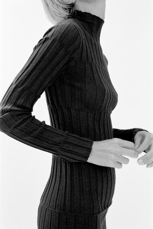 Zara trikotaažkaelusega soonikkleit naised antratsiithall Riietus 42F0H227