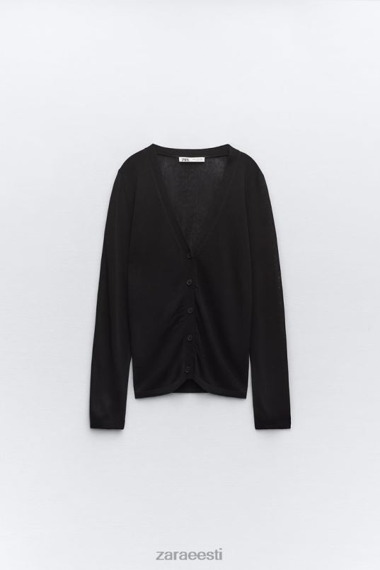 Zara liibuv kootud kardigan naised must Riietus 42F0H479