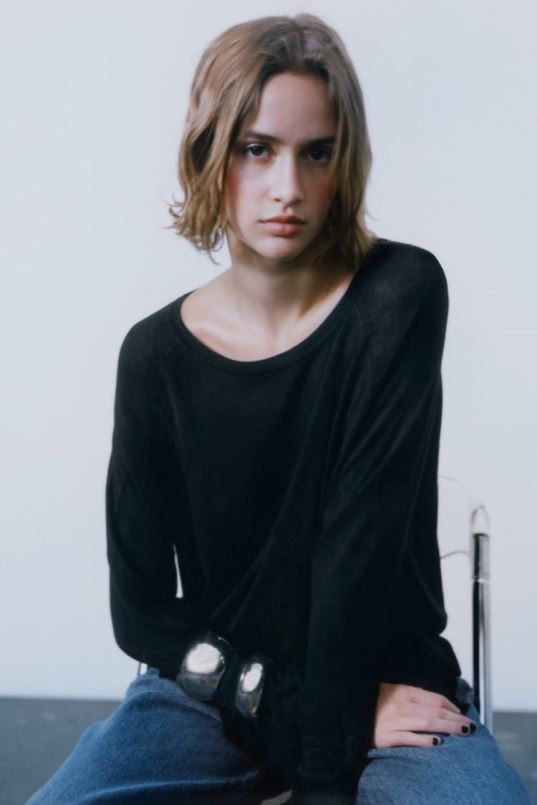 Zara põhikootud kampsun naised must Riietus 42F0H878