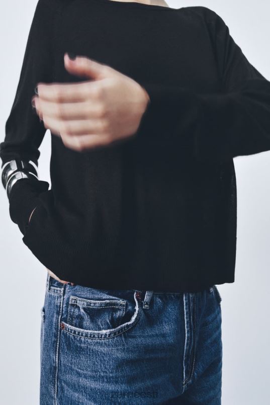 Zara põhikootud kampsun naised must Riietus 42F0H878