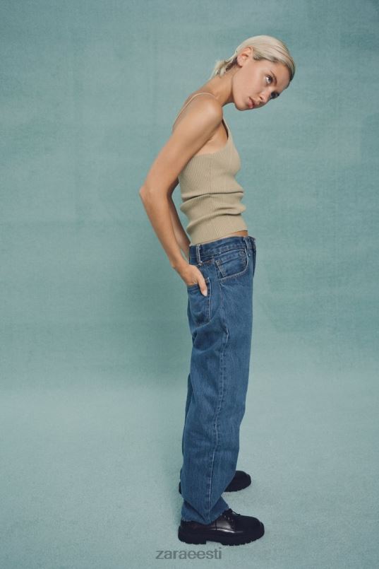 Zara soonik kootud päitsetega topp naised oliiviroheline Riietus 42F0H476