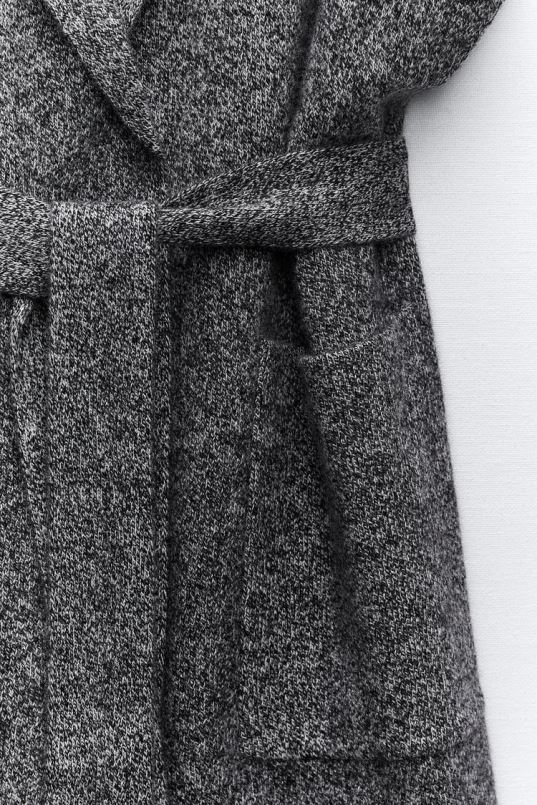 Zara täpiline 100% villane vest naised hall mergel Riietus 42F0H481