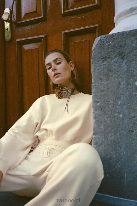 Zara basic crop dressipluus naised vanilje Riietus 42F0H945