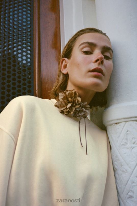 Zara basic crop dressipluus naised vanilje Riietus 42F0H945