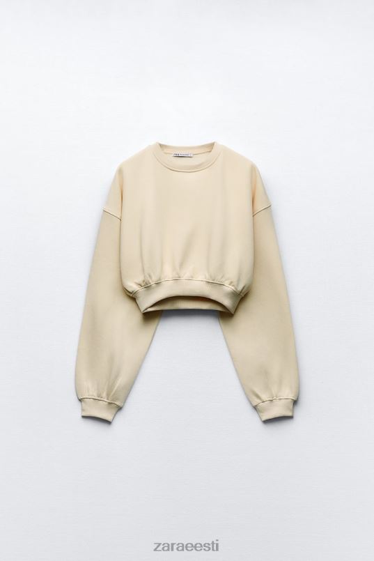 Zara basic crop dressipluus naised vanilje Riietus 42F0H945