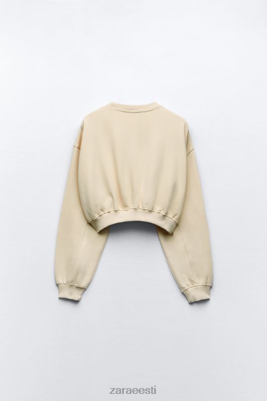 Zara basic crop dressipluus naised vanilje Riietus 42F0H945