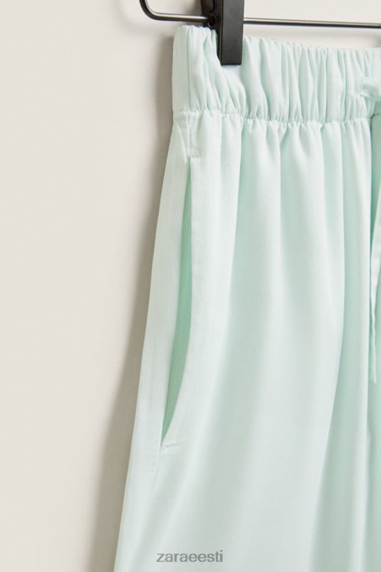 Zara ühevärvilised püksid naised heleroheline Riietus 42F0H1800